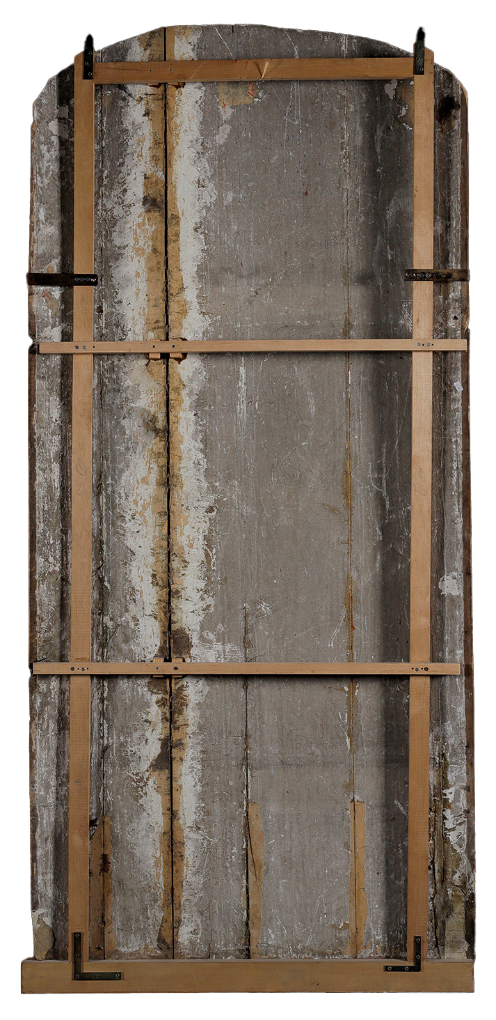 JAN_JALMUZNIK "Święty Jan Jałmużnik", skrzydło dawnego retabulum z Jędrzejowa przed konserwacją.