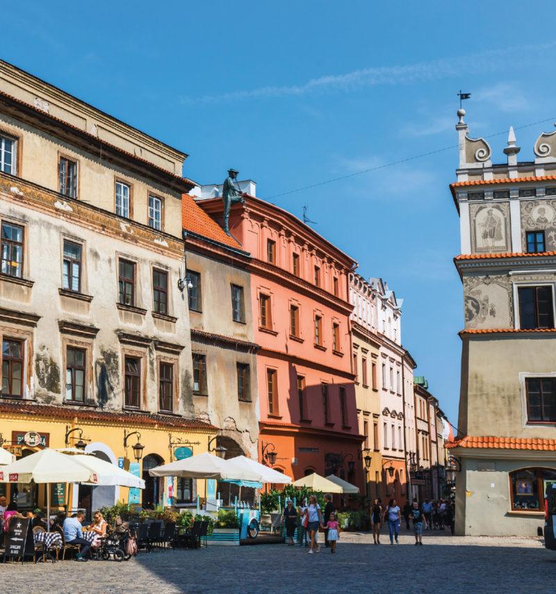 Lublin, kamienice na Rynku Starego Miasta.