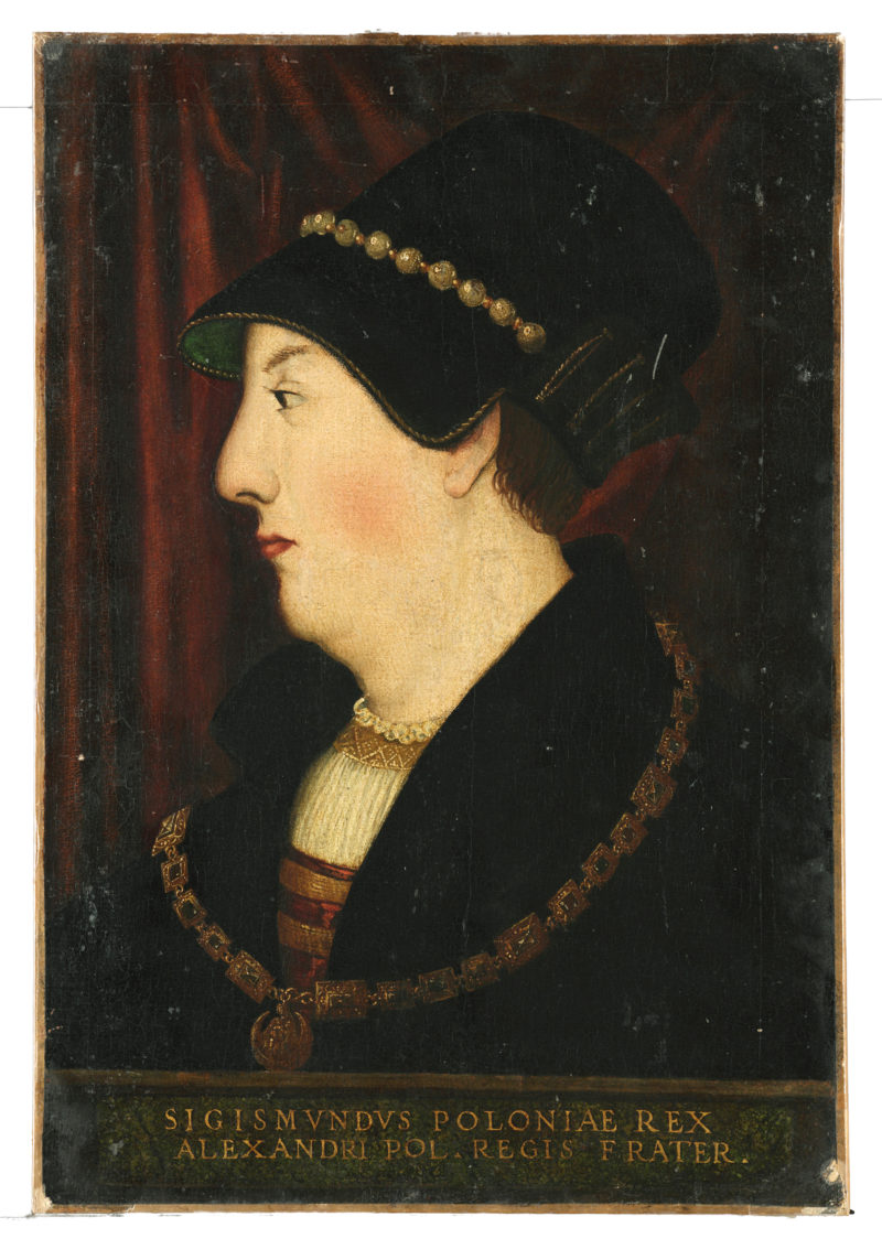 Portret króla Zygmunta I Portret króla Zygmunta I. Lico obrazu w świetle białym.