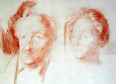 Portret podwójny, sangwina