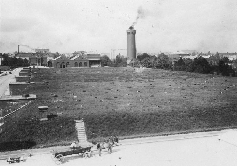 Widok z lotu ptaka na warszawskie Filtry.