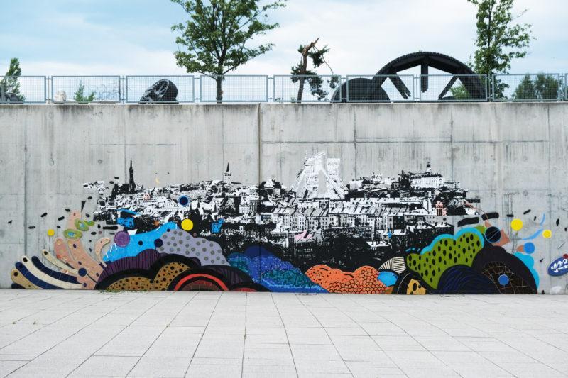 Rysunek na murze, Stara Kopalnia w Wałbrzychu, 2023 r.