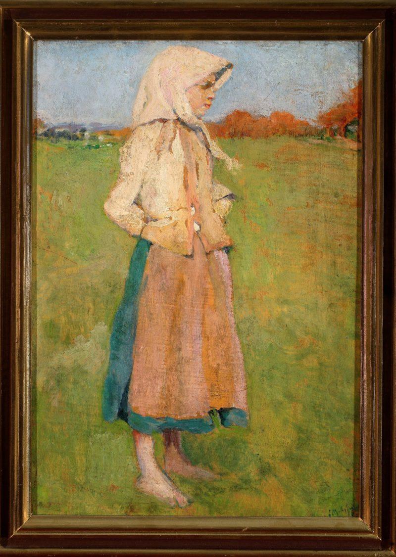 Józef Mehoffer (1869-1946), "Dziewczyna wiejska", 1894 r., olej, dykta, 36,5 x 25,5 cm. Ze zbiorów Muzeum Narodowego w Warszawie.