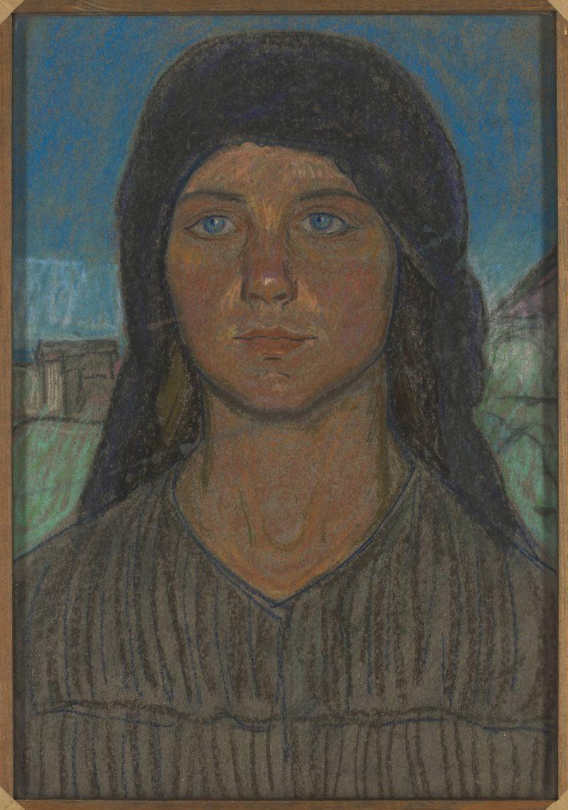 Jan Rembowski, (1879-1923), "Studium chłopki", 1919 r., karton, pastel, 48,5 x 34,5 cm. Ze zbiorów Muzeum Narodowego w Warszawie.