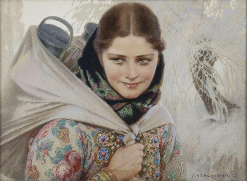 Piotr Stachiewicz (1858-1938), "Mleczarka", pastel, 45 x 58 cm. Ze zbiorów Muzeum Narodowego w Lublinie.