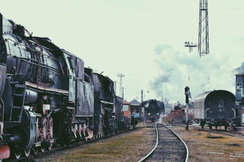 Parowóz TKt48-18 w czasie manewrów na bocznicy Muzeum Kolejnictwa na Śląsku.