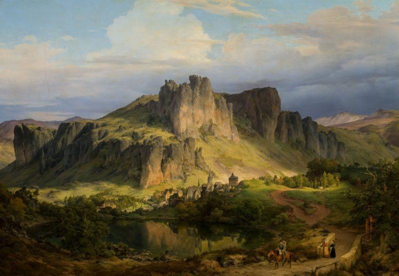 Carl Friedrich Lessing (1808–1880), "Krajobraz z gór Eifel", 1834, płótno, technika olejna, Muzeum Narodowe w Warszawie.