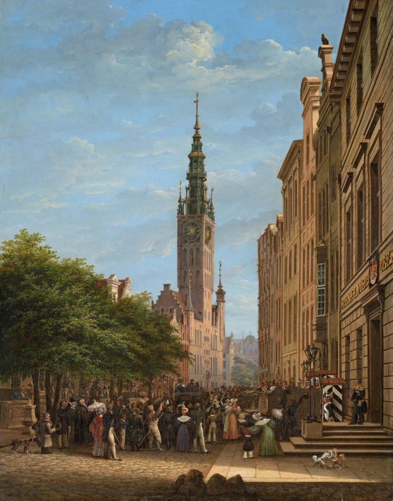 Michael Carl Gregorovius (1787–1850), "Wjazd księcia koronnego Fryderyka Wilhelma do Gdańska", 1835/36, płótno, technika olejna, Muzeum Narodowe w Gdańsku.