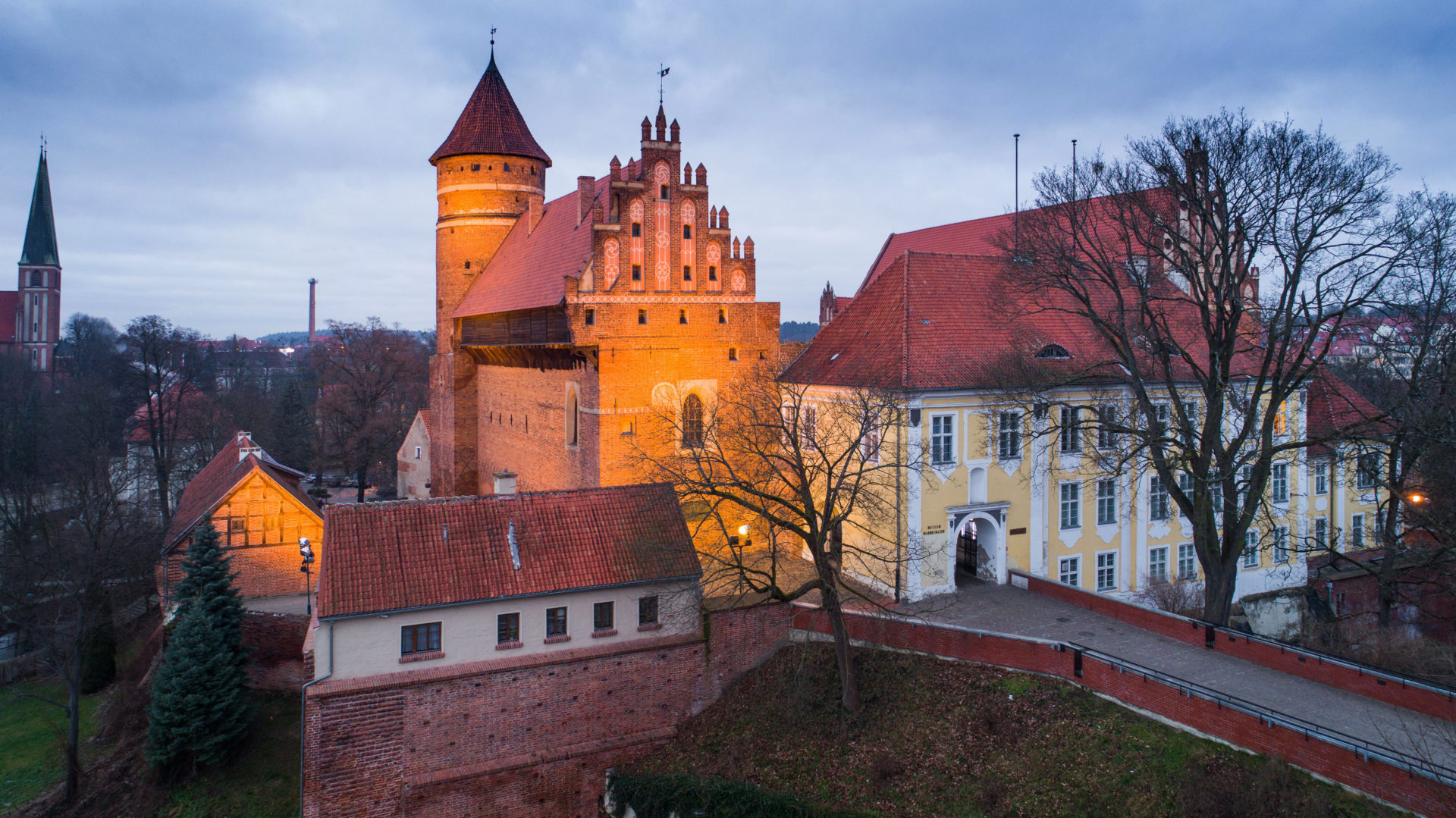 Olsztyn z lotu ptaka Zamek Kapituły Warmińskiej w Olsztynie, 2018 r.