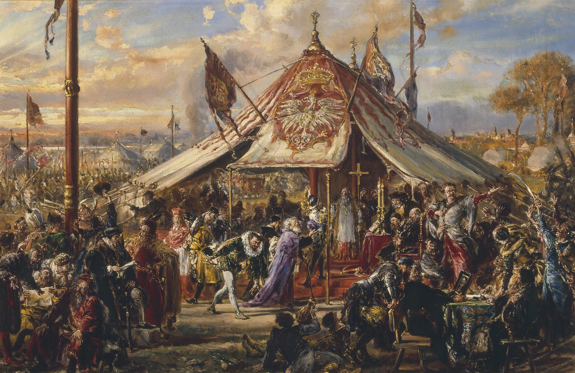 System muzealny Muza; www.muza.mobilems.pl ;;;fot. Jan Matejko (1838-1893), “Potęga Rzeczypospolitej u zenitu, 1889 r., olej na płótnie, 72,5 x 113 cm. Ze zbiorów Muzeum Narodowego w Warszawie.