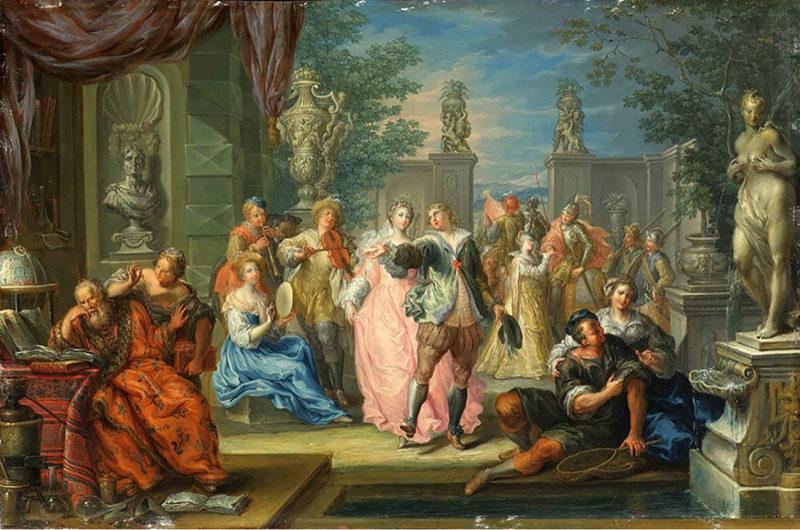 Johann Georg Platzer, "Alegoria muzyki", ok 1730r. - praca z wystawy "Szaleństwo rokoka! Fascynacja rokokiem na Śląsku (XVIII–XXI w.)".