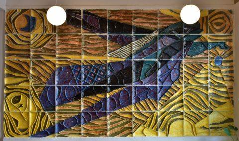 Helena i Lech Grześkiewicz, mozaika ul. Marszałkowska 45-49 w Warszawie.