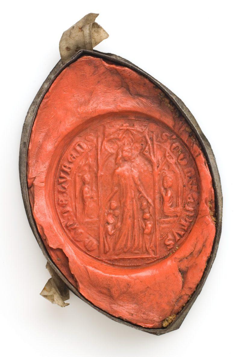 Pieczęć opactwa Cystersów, jasnoczerwony kolor