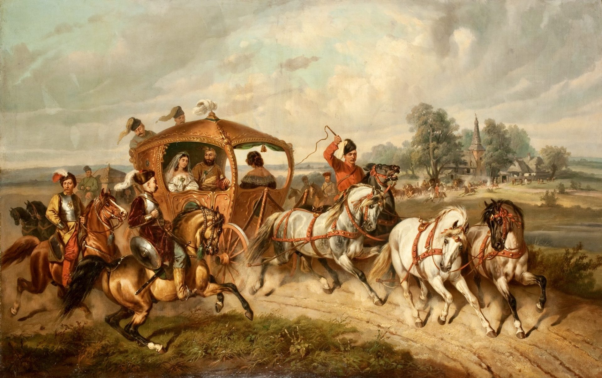 J. Brodowski, Powrót ze ślubu, 1869 r., Muzeum Narodowe we Wrocławiu Fałszerstwo (prawie) doskonałe