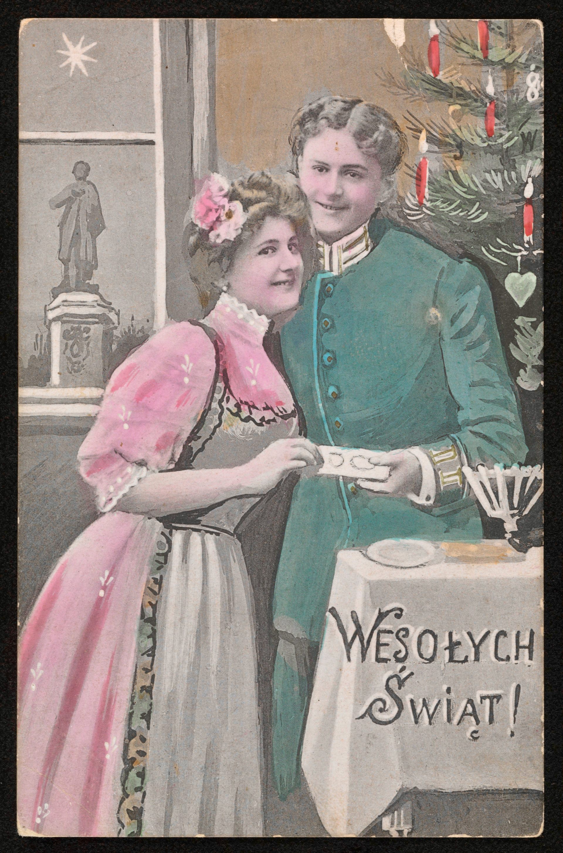 Wesołych Świąt! Warszawa, nakład “Artistique”, 1910 r. Kartki świąteczne, czyli słowa w prezencie