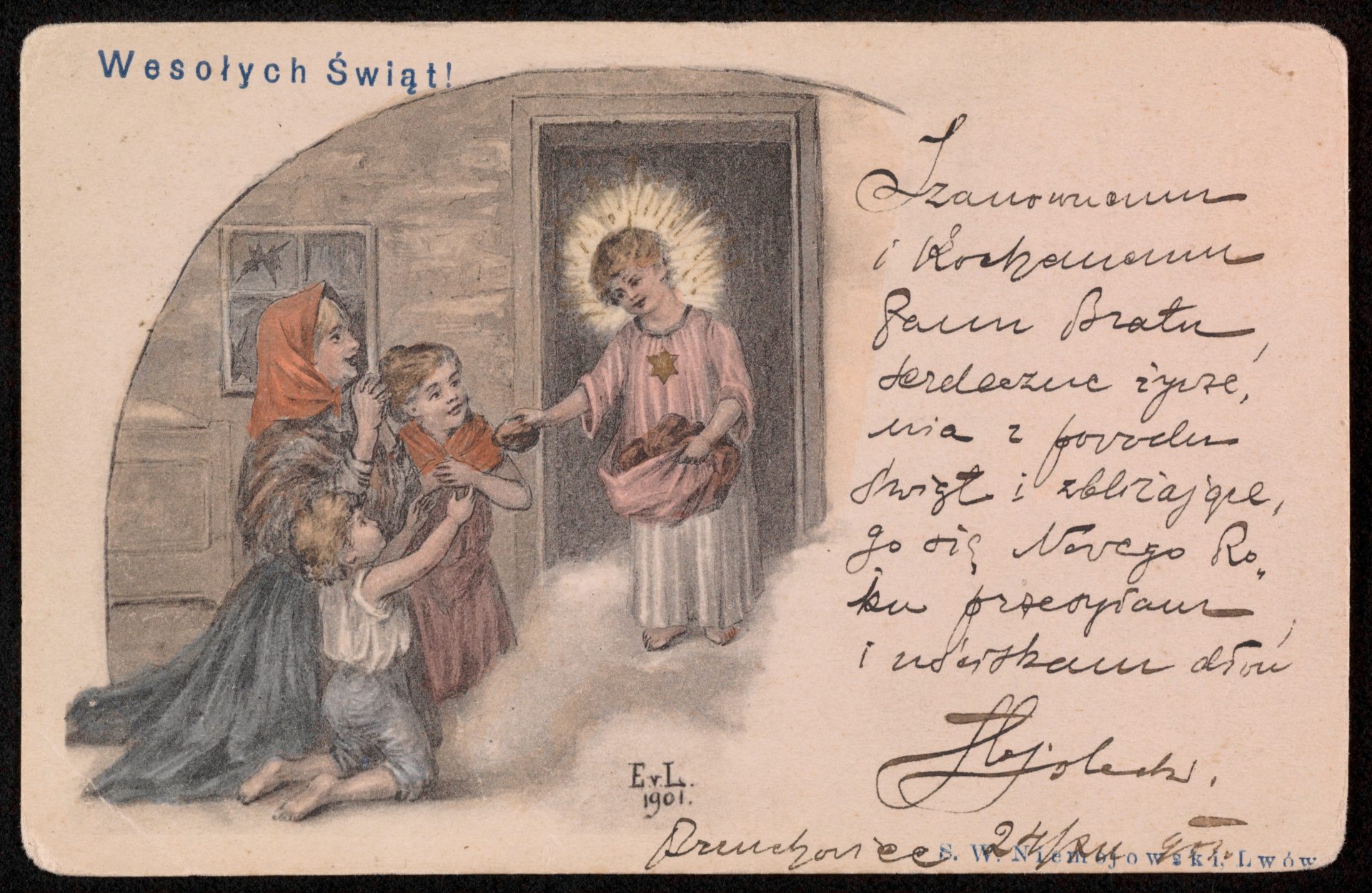 Wesołych Świąt! Lwów, S. W. Niemojowski, 1902 r. Kartki świąteczne, czyli słowa w prezencie