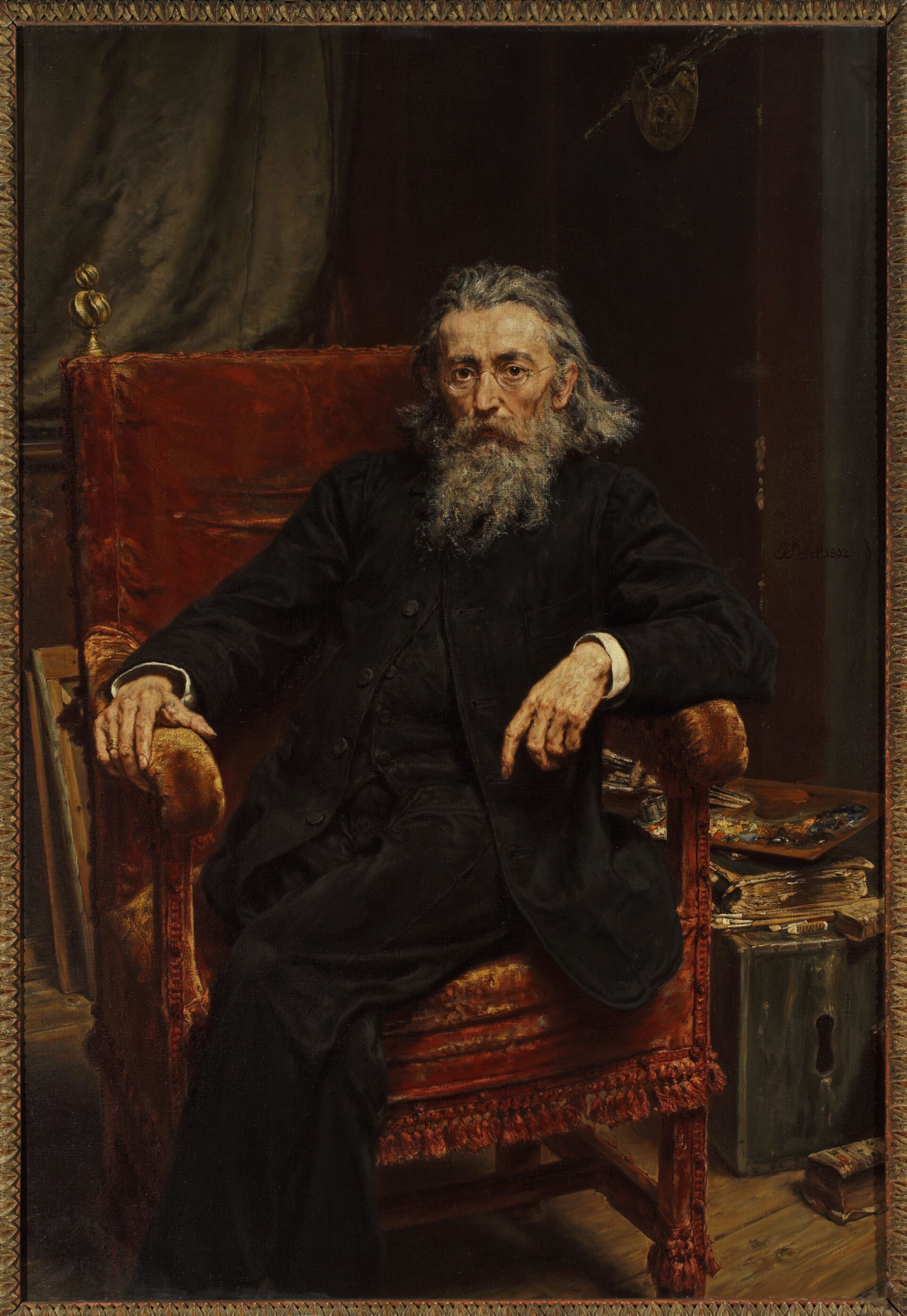 Autoportret Matejko na barykadzie