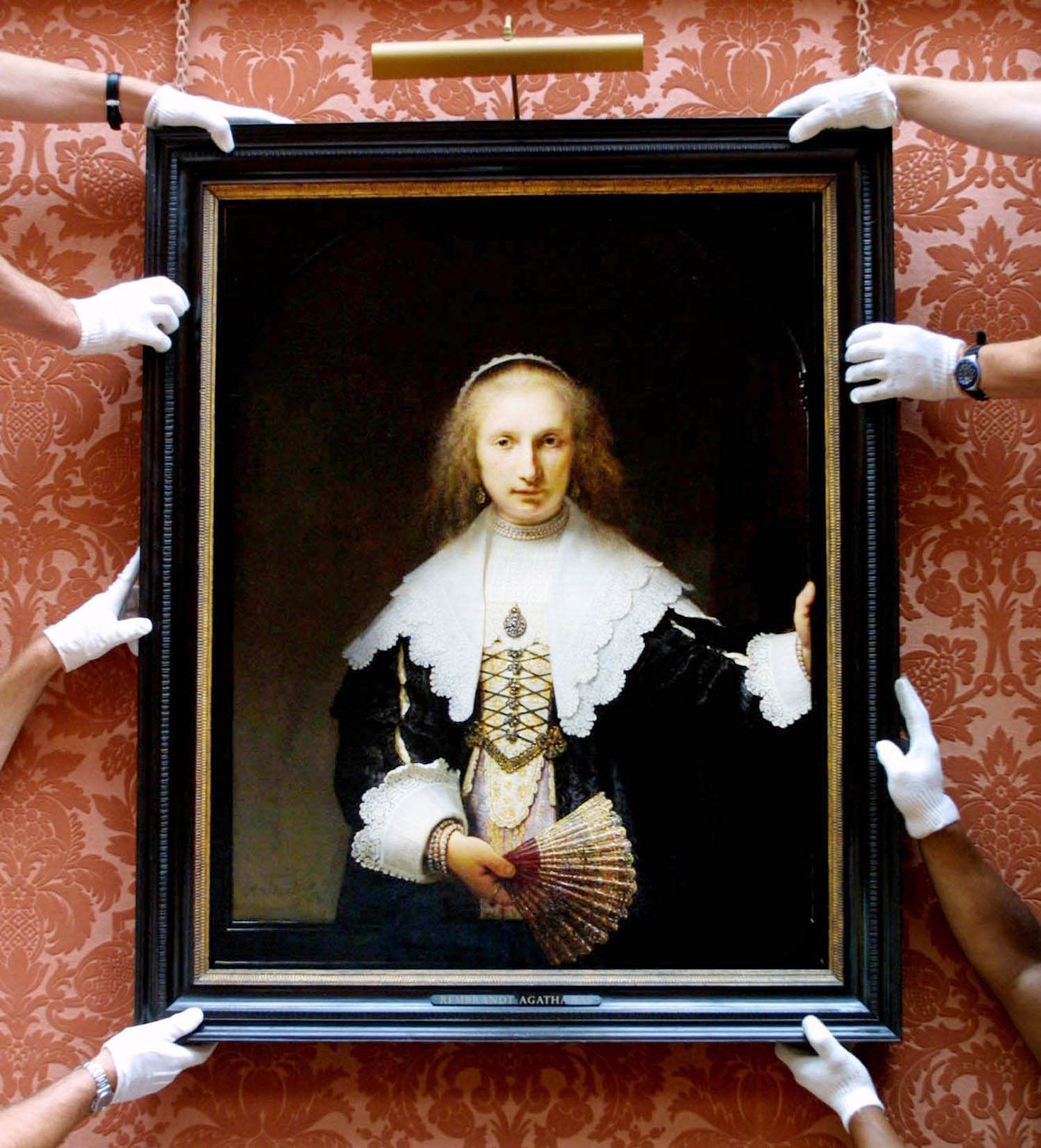 London Palace Rembrandt Painting Rembrandt, „Portret Agathy Bas”, obraz na płótnie, 105,4x83,9 cm, 1641 r., The Royal Collection / HM King Charles III, Londyn