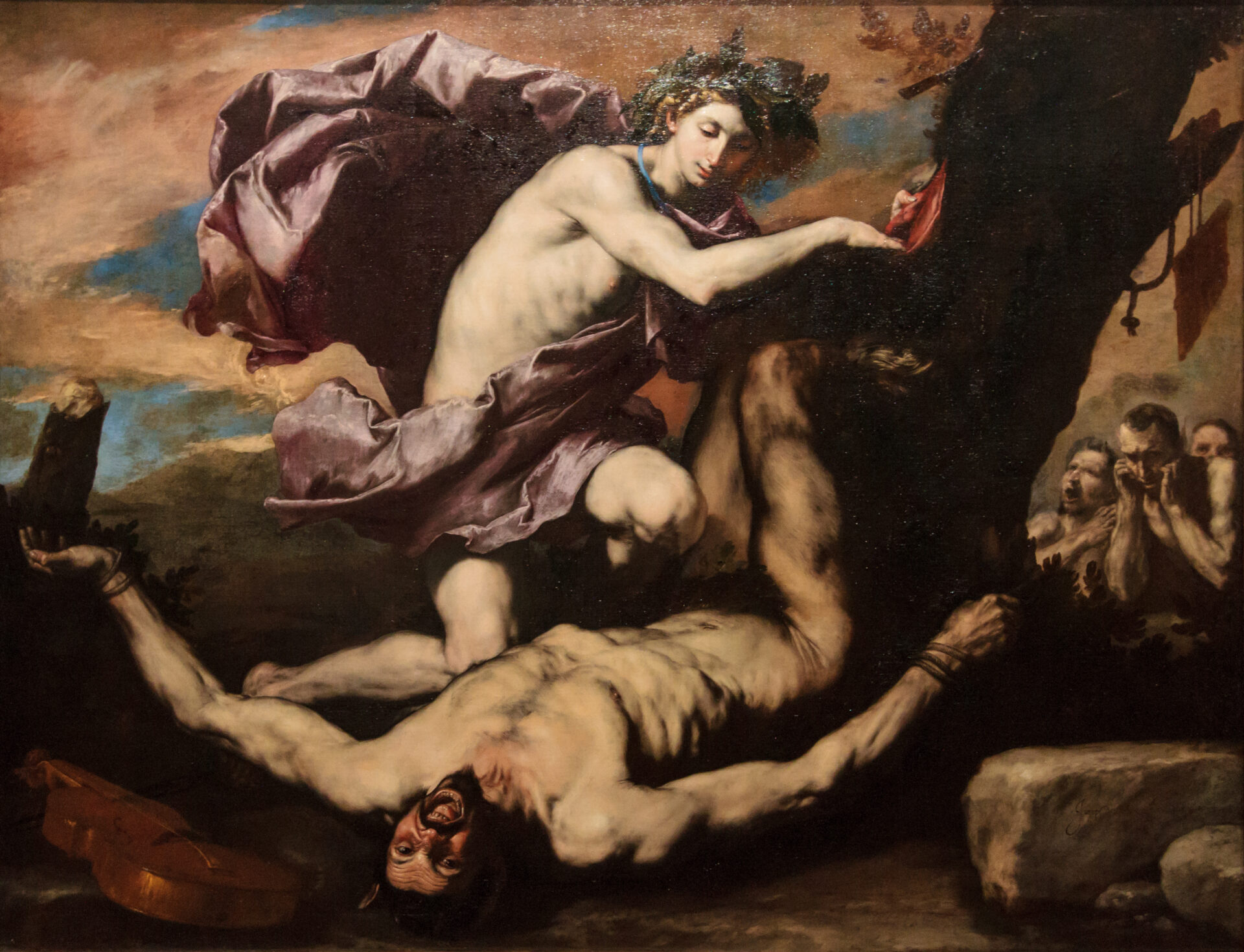 Apollo_flaying_Marsyas_by_Ribera_(Naples,_Capodimonte)_Petit_Palais José de Ribera „Apollo i Marsjasz”, 1637 r.