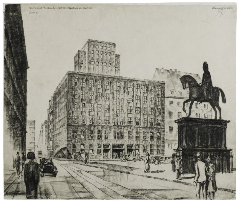 Projekt konkursowy gmachu MKO, autor nieznany, 1929 r.