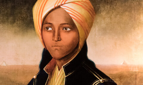 Portret Mahbuby (fragment), artysta nieznany, olej na płótnie, ok. 1840, 72.5 x 59 cm