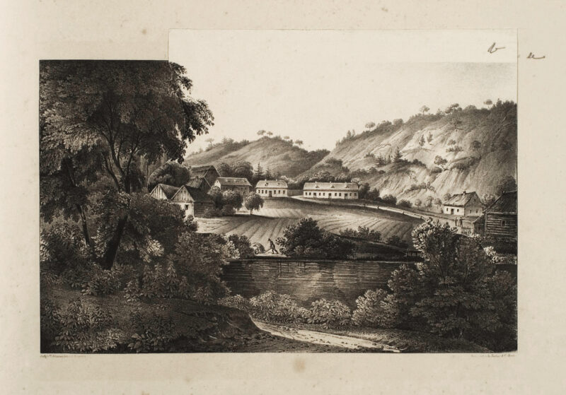 Grafiki dołączone do &bdquo;Andeutungen &uuml;ber Landschaftsg&auml;rtnerei, verbunden mit der Beschreibung ihrer praktischen Anwendung in Muskau&rdquo; autorstwa Hermanna von P&uuml;ckler-Muskau (wydanie Stuttgart 1834)