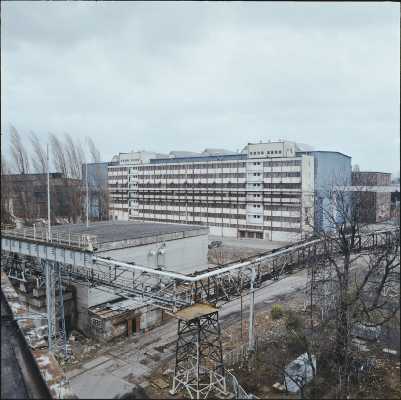 Szlaga Shipyard. Documents off loss. Wydział K-2, wyburzony w latach 2007–2012. W tym miejscu wytyczono ul. Nową Wałową, dziś ul. ks. Jerzego Popiełuszki, 2000 r.