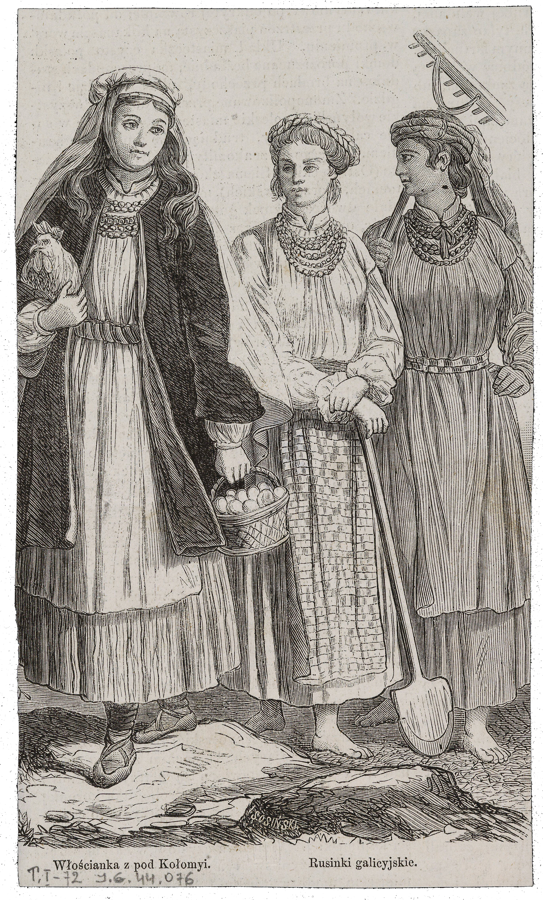 Rusinki galicyjskie, rycina, drzeworyt, przed 1879 r.