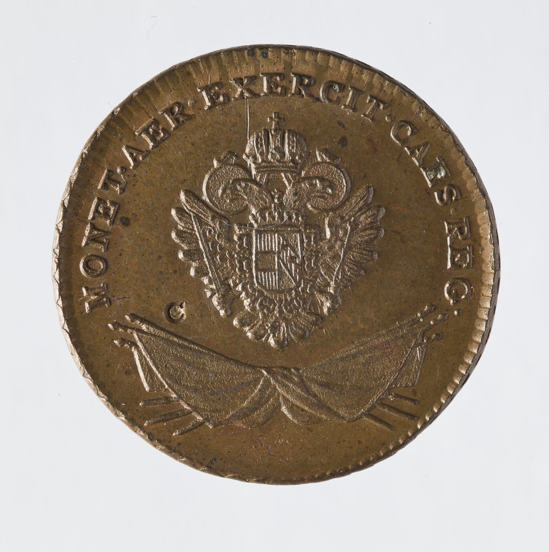 Zabór austriacki, Galicja i Lodomeria, grosz polski, Wiedeń; 1794 Grosz polski, Galicja i Lodomeria, Wiedeń, średnica: 22,2 mm, waga: 3,61 g, miedź, 1794 r.