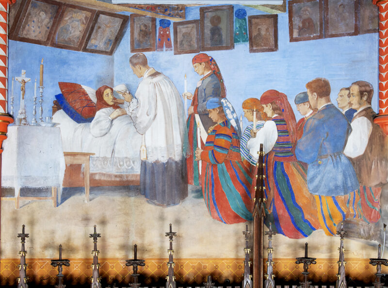 02__OBR Polichromia przedstawiająca sakrament ostatniego namaszczenia (kościół w Złakowie)