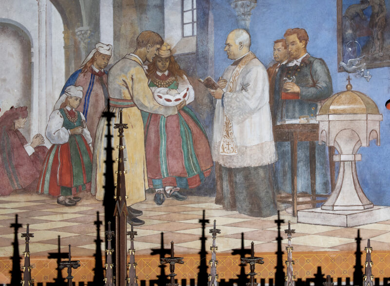 04b__OBR Polichromia przedstawiająca sakrament chrztu (kościół w Złakowie)