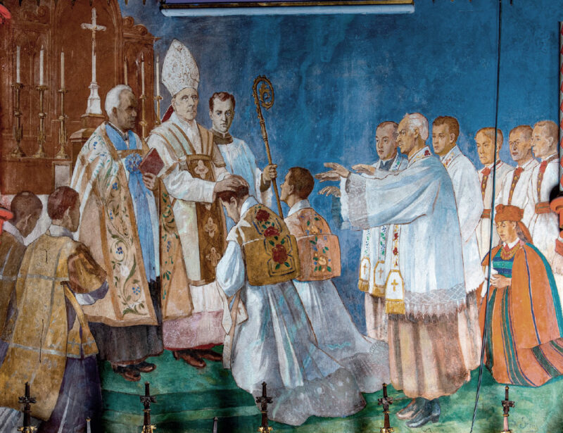 erfrefrefer__OBR Polichromia przedstawiająca sakrament ostatniego namaszczenia (kościół w Złakowie).