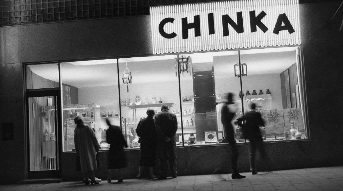 sklep Chinka lata 70 Sklep "Chinka" w Al. Jerozolimskich. Warszawa, lata 60.