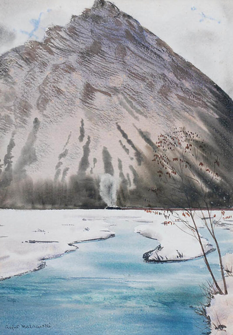 Rafał Malczewski, "Pociąg w górskim pejzażu"