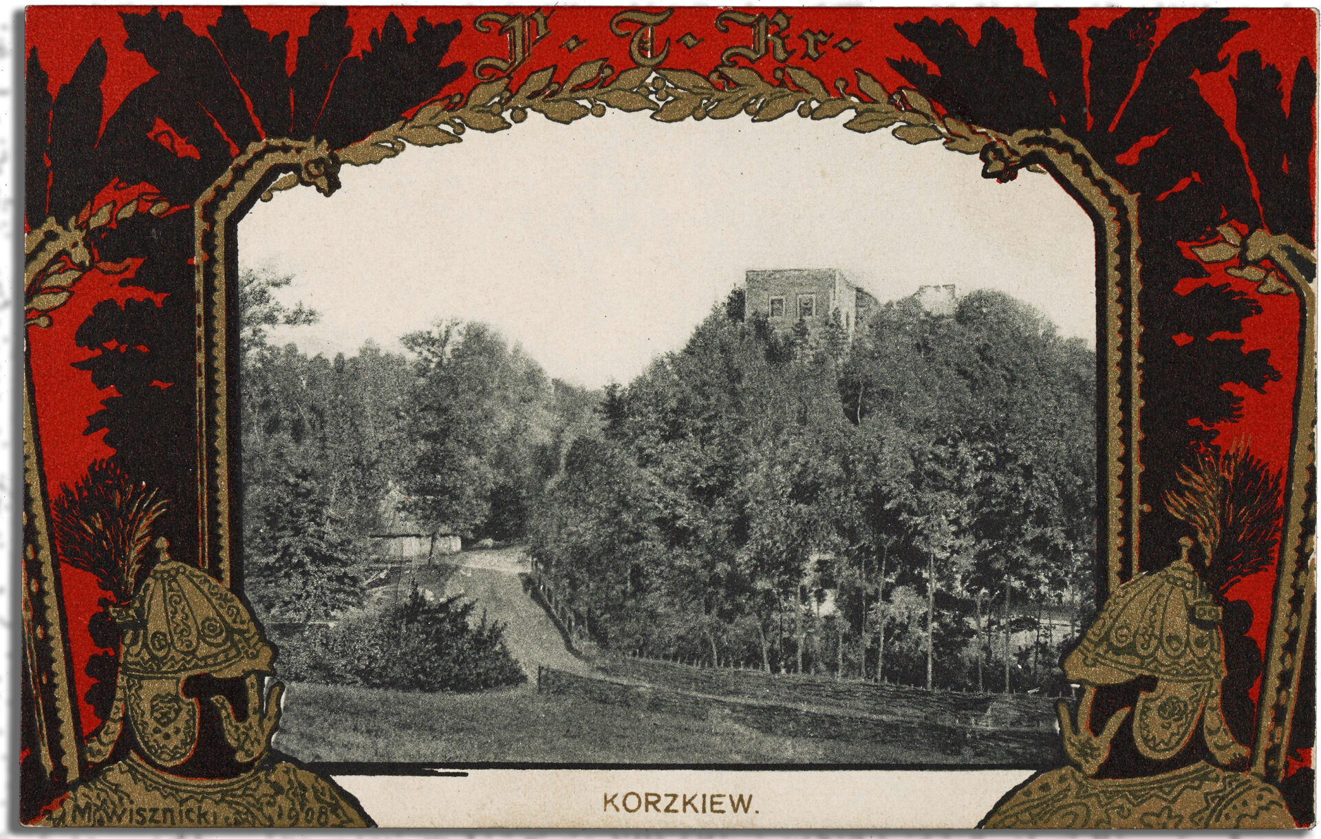 Korzkiew. Zamek na pocztówce z początków XX w.