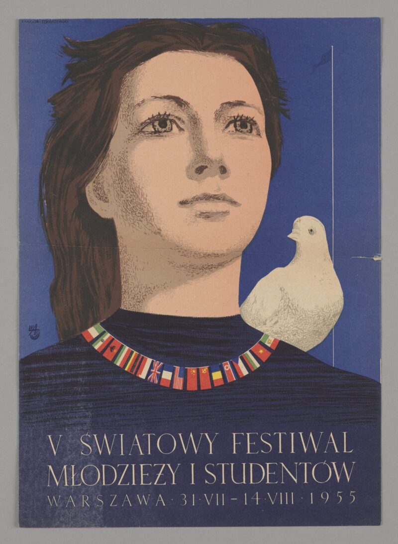 Plakat proj. Wojciecha Fangora i Jerzego Tchórzewskiego, 1955 r.,