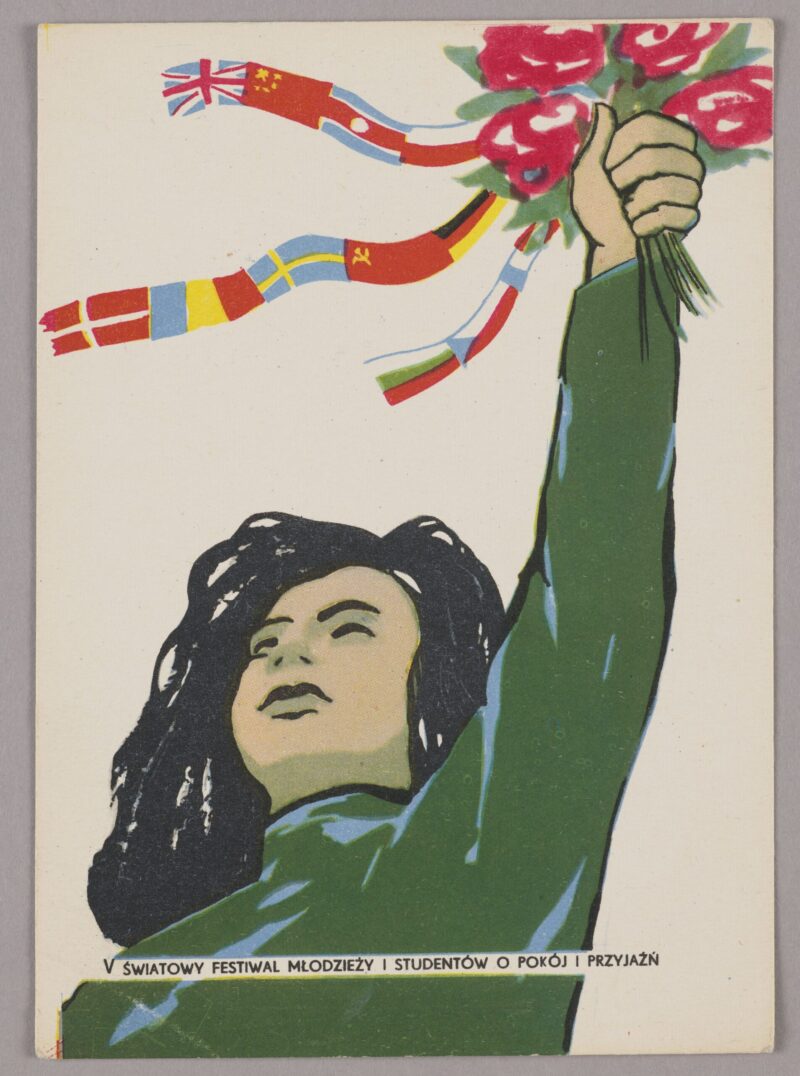 Pocztówka proj. Zenona Januszewskiego, Zakłady Graficzne Dom Słowa Polskiego, 1955 r.