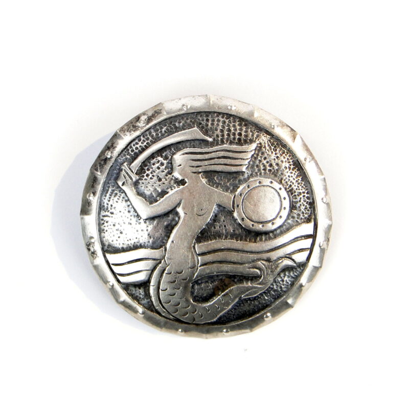 Srebrna broszka, Varsovia, J. Fajngold 1963 "Varsovia,", srebrna broszka. J. Fajngold 1963 r.