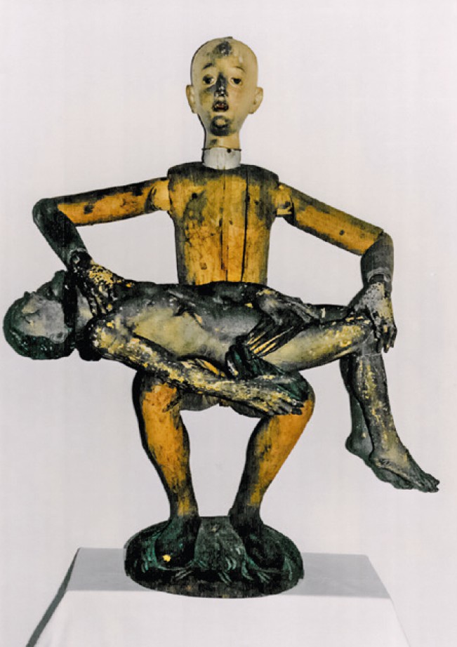 Pieta z marionetkowymi postaciami. Kościół pw. Podwyższenia Krzyża Świętego w Brzegu Fot. dzięki uprzejmości parafii pw. Podwyższenia Krzyża Świętego w Brzegu