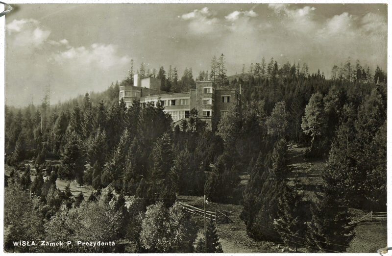- Wisła zamek P__OBR zmniejszone Zamek Prezydenta Mościckiego na pocztówce z epoki. Wisła, lata 30.