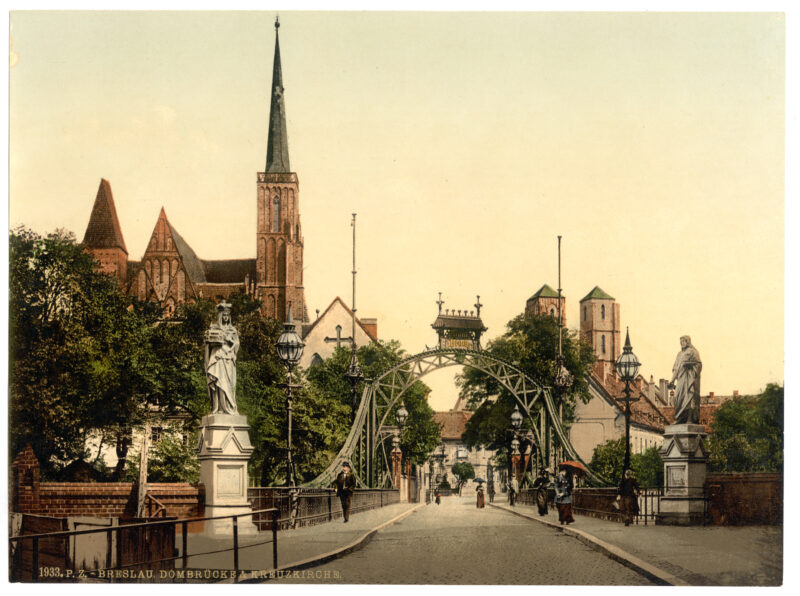master-pnp-ppmsca-01000-01062u Dombrücke und Kreuzkirche (Most Tumski i Kolegiata św. Krzyża i św. Bartłomieja). Breslau, przed 1945 r.