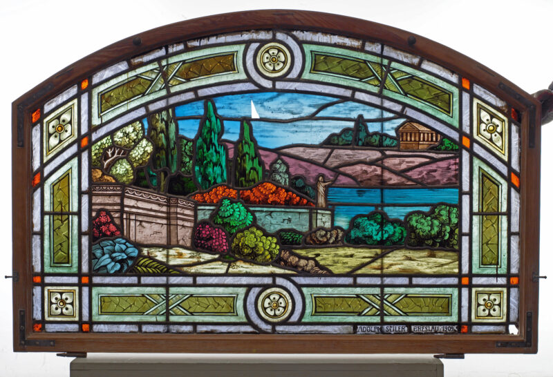 Witraż z sygnaturą Adolpha Seilera, 1909 Witraż z sygnaturą Adolpha Seilera, 1909 r. – ze zbiorów Muzeum Architektury we Wrocławiu