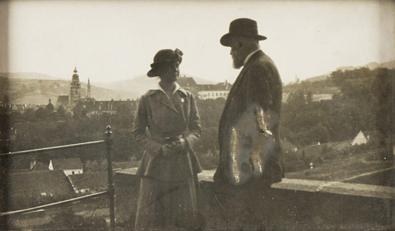 Karol Lanckoroński z c&oacute;rką Karoliną na Wysokim Zamku we Lwowie