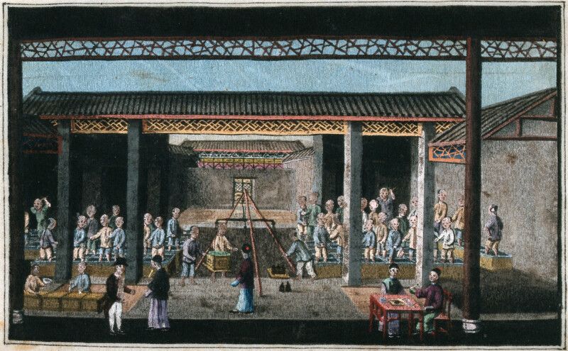 002 Pracownicy plantacji herbaty. Gwasz, Chiny, przypuszczalnie czesc kolekcji Henry’ego S. Wellcome’a, ok. 1800/1850 r.