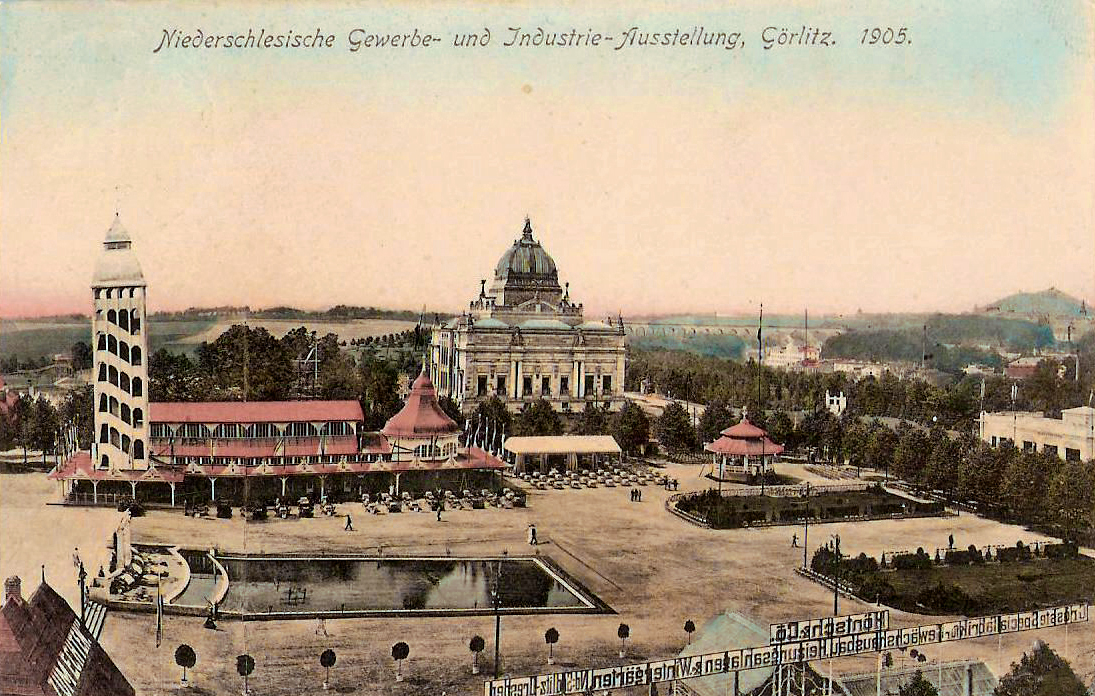 &bdquo;Dolnośląska Wystawa Rzemiosla i Przemyslu, G&ouml;rlitz, 1905 r.&rdquo; - dzisiejszy Miejski Dom Kultury w Zgorzelcu na okolicznościowej poczt&oacute;wce