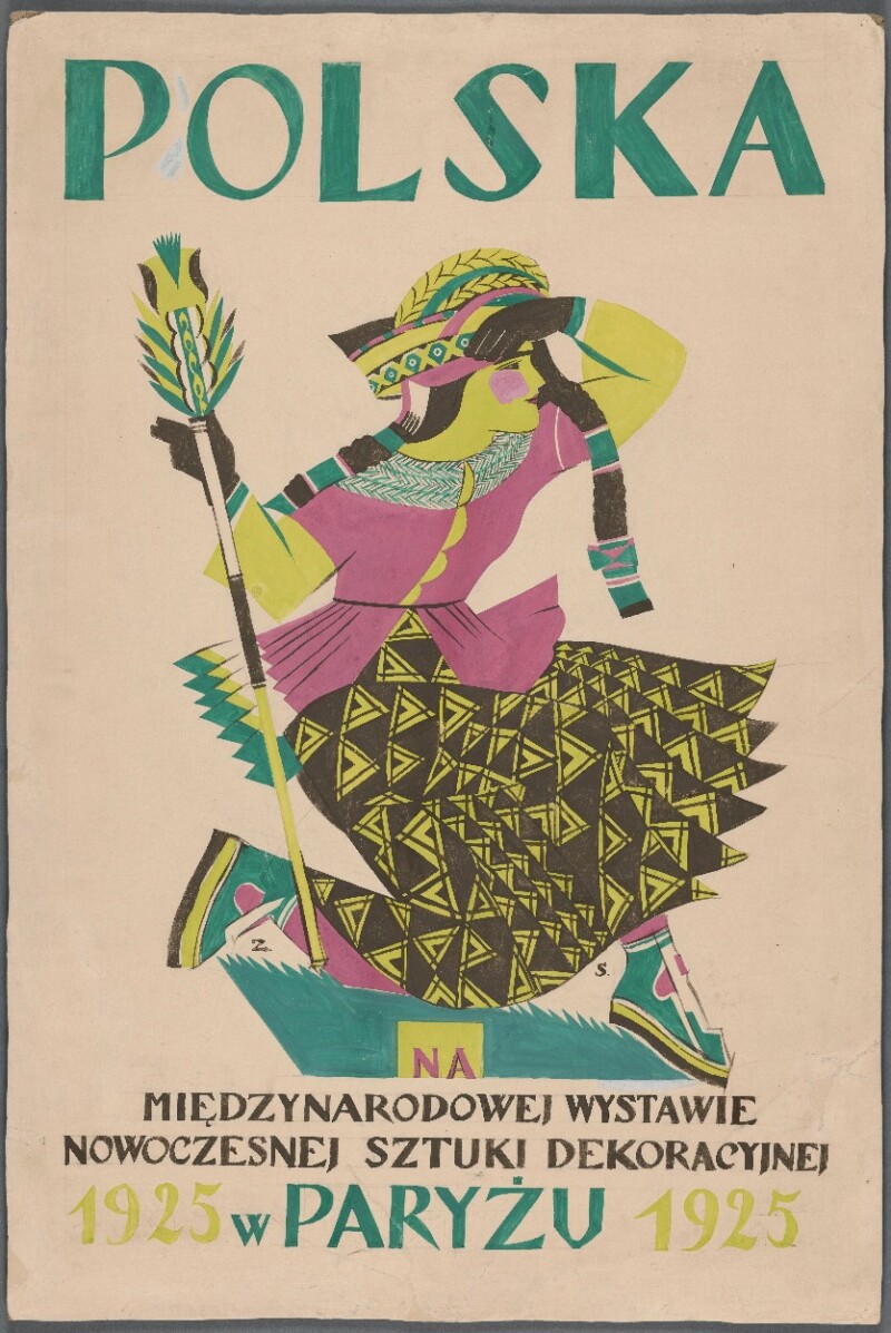 Zofia Stryjeńska, plakat &bdquo;Polska na Międzynarodowej Wystawie Nowoczesnej Sztuki Dekoracyjnej w Paryżu 1925&rdquo;