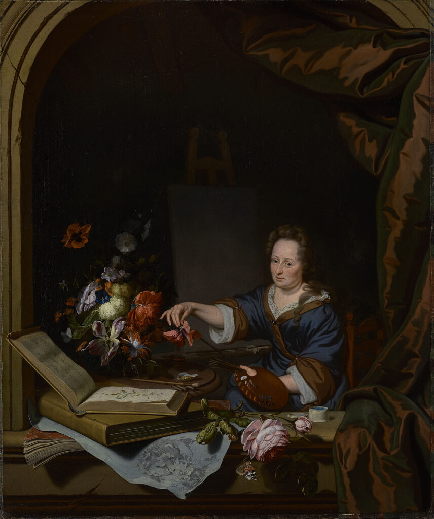 Rachel Ruysch i Michiel van Musscher, Rachel Ruysch w swojej pracowni, 1692 r.