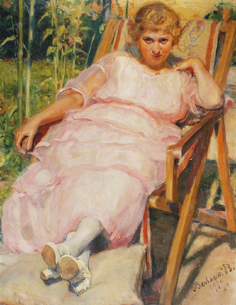 Bolesław BARBACKI (1891-1941), Popołudniowy odpoczynek, 1919 Bolesław Barbacki, „Popołudniowy odpoczynek”, 1919 r.