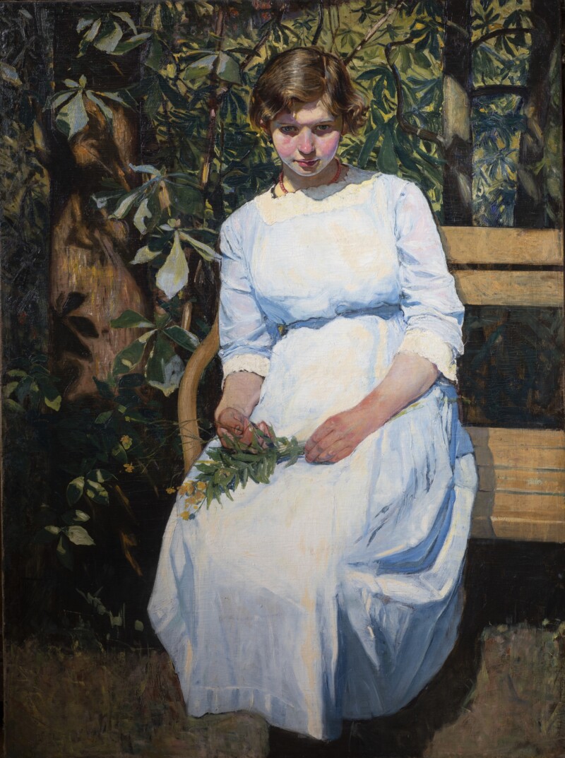 Portret Heleny Barbackiej w słońcu, 1915 r., Bolesław Barbacki, portret Heleny Barbackiej w słońcu, 1915 r.