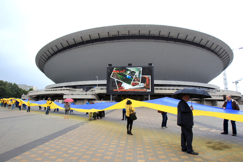 slaska flaga Święto flagi śląskiej zorganizowane przez Ruch Autonomii Śląska. Katowice, lipiec 2013 r.